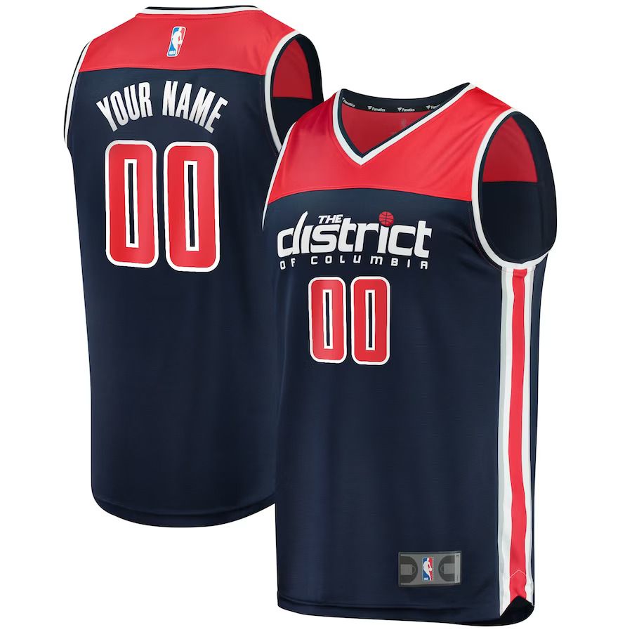 Men Washington Wizards Fanatics Branded Navy Fast Break Replica Custom NBA Jersey